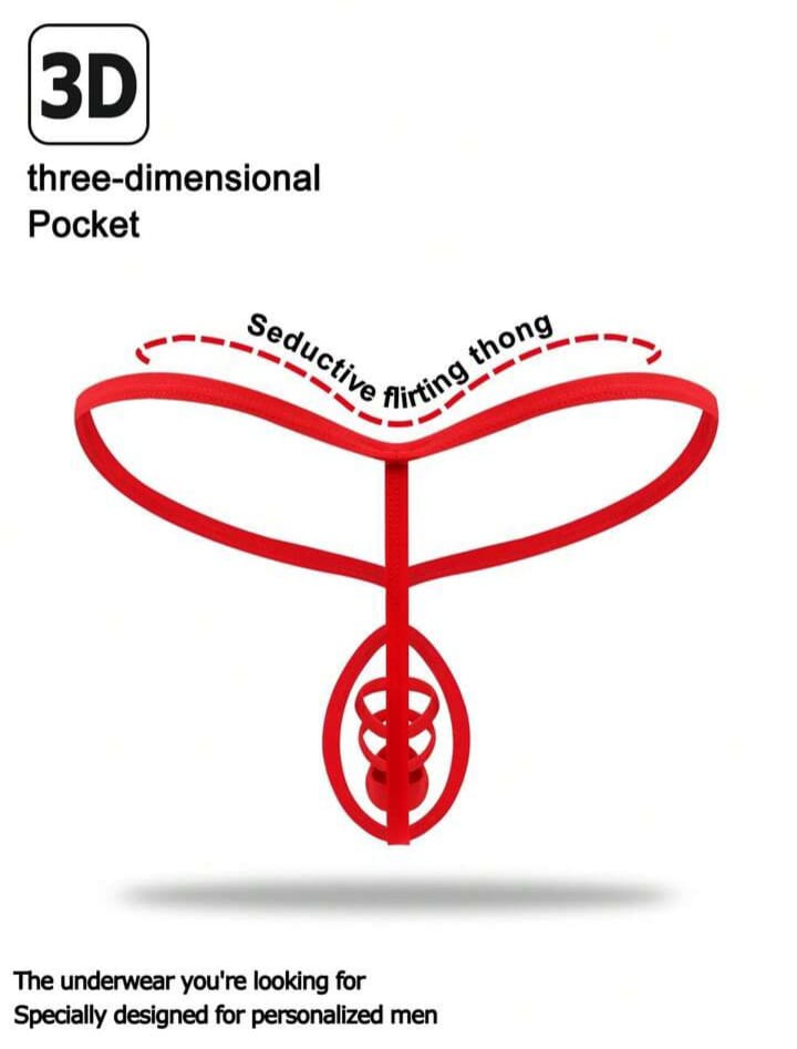 Men's Fashionable Alluring Bright Red U-Pouch Briefs